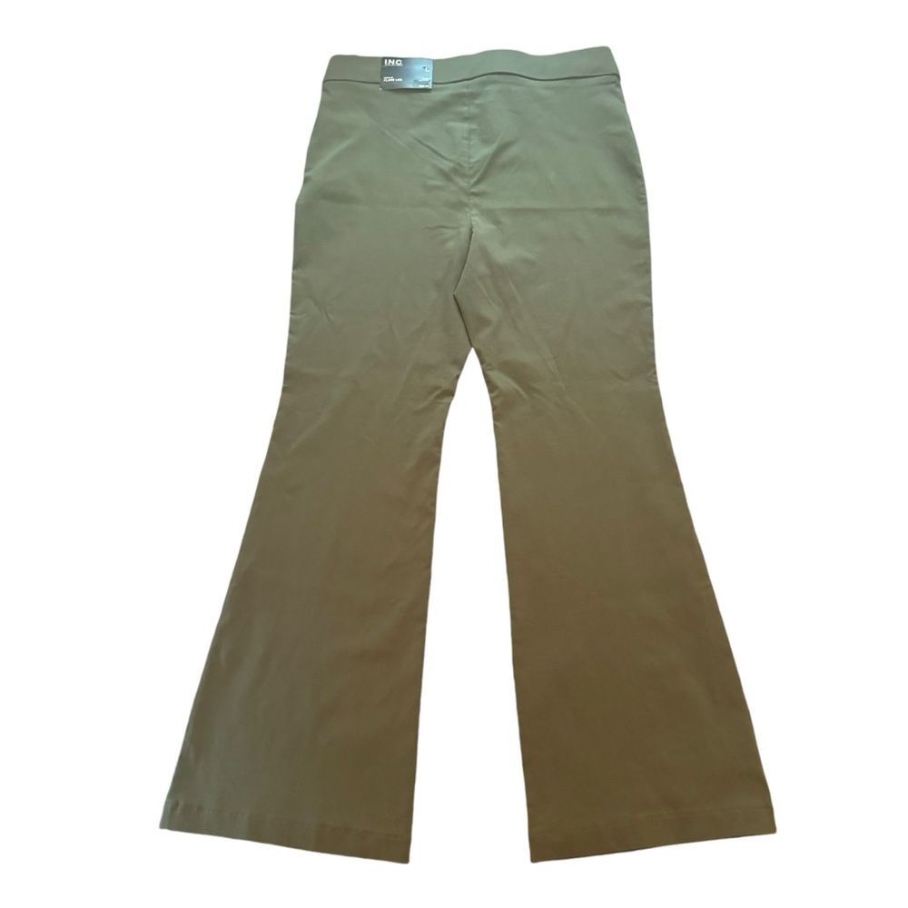 INC International Concepts Dress Pants Women’s Size L Green Flare Leg NWT